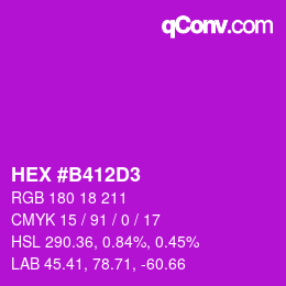 Color code: HEX #B412D3 | qconv.com