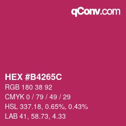 Color code: HEX #B4265C | qconv.com