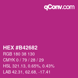 Color code: HEX #B42682 | qconv.com