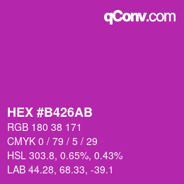 Color code: HEX #B426AB | qconv.com