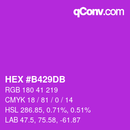 Color code: HEX #B429DB | qconv.com