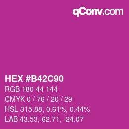 颜色代码: HEX #B42C90 | qconv.com