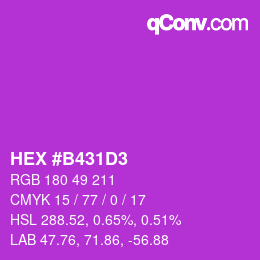 Color code: HEX #B431D3 | qconv.com