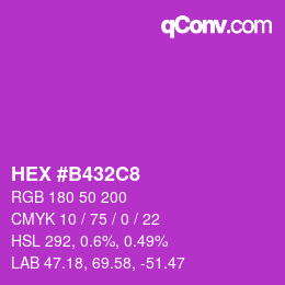 Color code: HEX #B432C8 | qconv.com