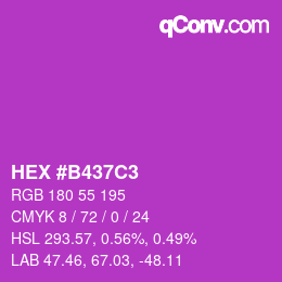 カラーコード: HEX #B437C3 | qconv.com