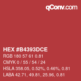 颜色代码: HEX #B4393DCE | qconv.com