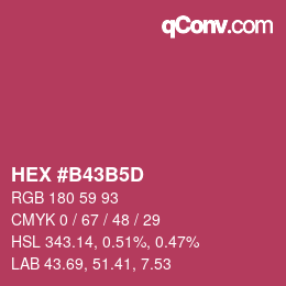 カラーコード: HEX #B43B5D | qconv.com