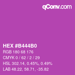 カラーコード: HEX #B444B0 | qconv.com