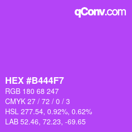 Color code: HEX #B444F7 | qconv.com