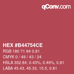 Code couleur: HEX #B44754CE | qconv.com