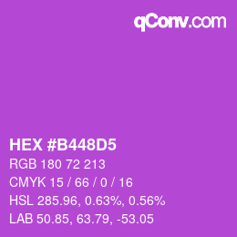 颜色代码: HEX #B448D5 | qconv.com
