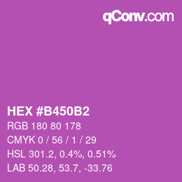 Farbcode: HEX #B450B2 | qconv.com