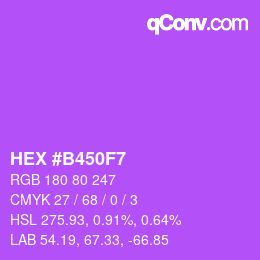 Color code: HEX #B450F7 | qconv.com