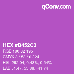Color code: HEX #B452C3 | qconv.com