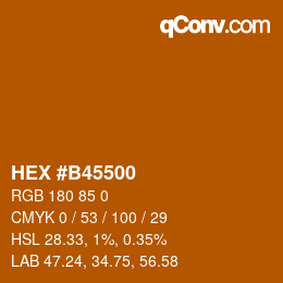 颜色代码: HEX #B45500 | qconv.com
