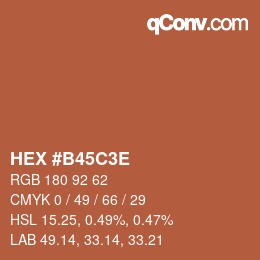 Color code: HEX #B45C3E | qconv.com