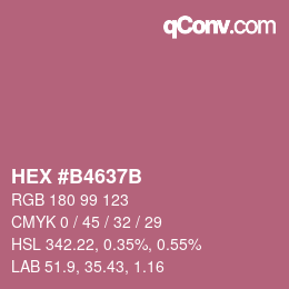 Color code: HEX #B4637B | qconv.com