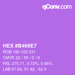 カラーコード: HEX #B469E7 | qconv.com