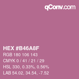 Color code: HEX #B46A8F | qconv.com