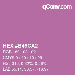 颜色代码: HEX #B46CA2 | qconv.com