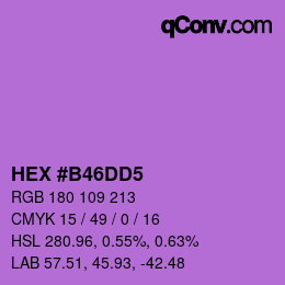 Color code: HEX #B46DD5 | qconv.com