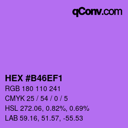 Color code: HEX #B46EF1 | qconv.com