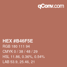 Color code: HEX #B46F5E | qconv.com