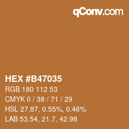 Color code: HEX #B47035 | qconv.com