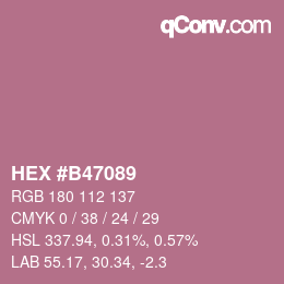 カラーコード: HEX #B47089 | qconv.com