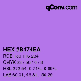 Color code: HEX #B474EA | qconv.com