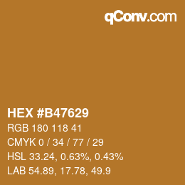 Color code: HEX #B47629 | qconv.com