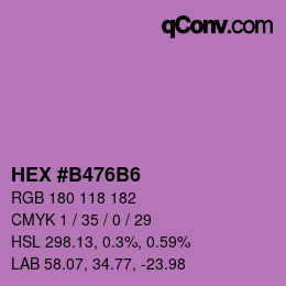 カラーコード: HEX #B476B6 | qconv.com
