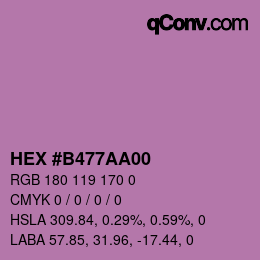 Farbcode: HEX #B477AA00 | qconv.com