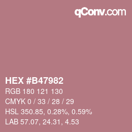 Farbcode: HEX #B47982 | qconv.com