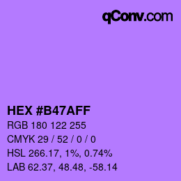 Color code: HEX #B47AFF | qconv.com