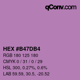 Code couleur: HEX #B47DB4 | qconv.com