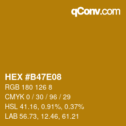 Color code: HEX #B47E08 | qconv.com