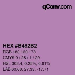 颜色代码: HEX #B482B2 | qconv.com