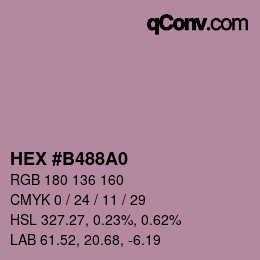 颜色代码: HEX #B488A0 | qconv.com