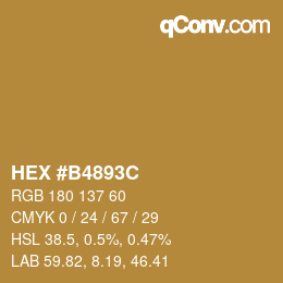 Farbcode: HEX #B4893C | qconv.com