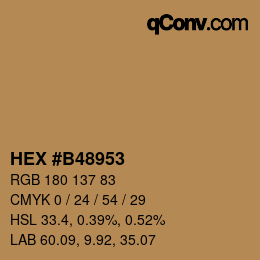 Color code: HEX #B48953 | qconv.com