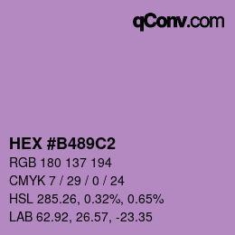 颜色代码: HEX #B489C2 | qconv.com