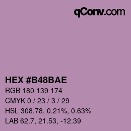 Color code: HEX #B48BAE | qconv.com