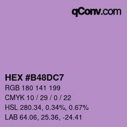 カラーコード: HEX #B48DC7 | qconv.com