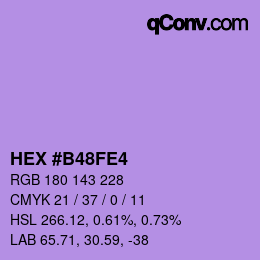 Color code: HEX #B48FE4 | qconv.com