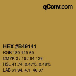 Color code: HEX #B49141 | qconv.com