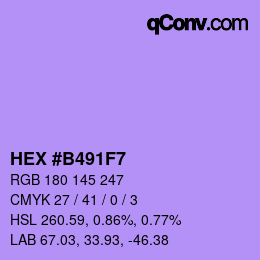 Color code: HEX #B491F7 | qconv.com