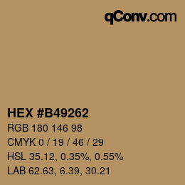 Color code: HEX #B49262 | qconv.com
