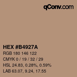 Farbcode: HEX #B4927A | qconv.com