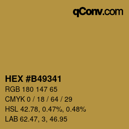 Color code: HEX #B49341 | qconv.com